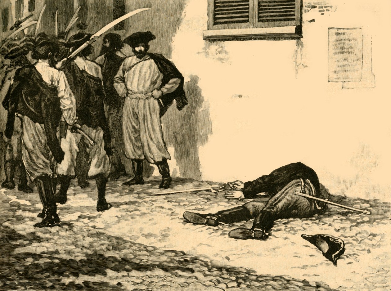 Mordet på greve Franz Philipp von Lamberg, Budapest, Ungern, 1848 c1890. av Unbekannt