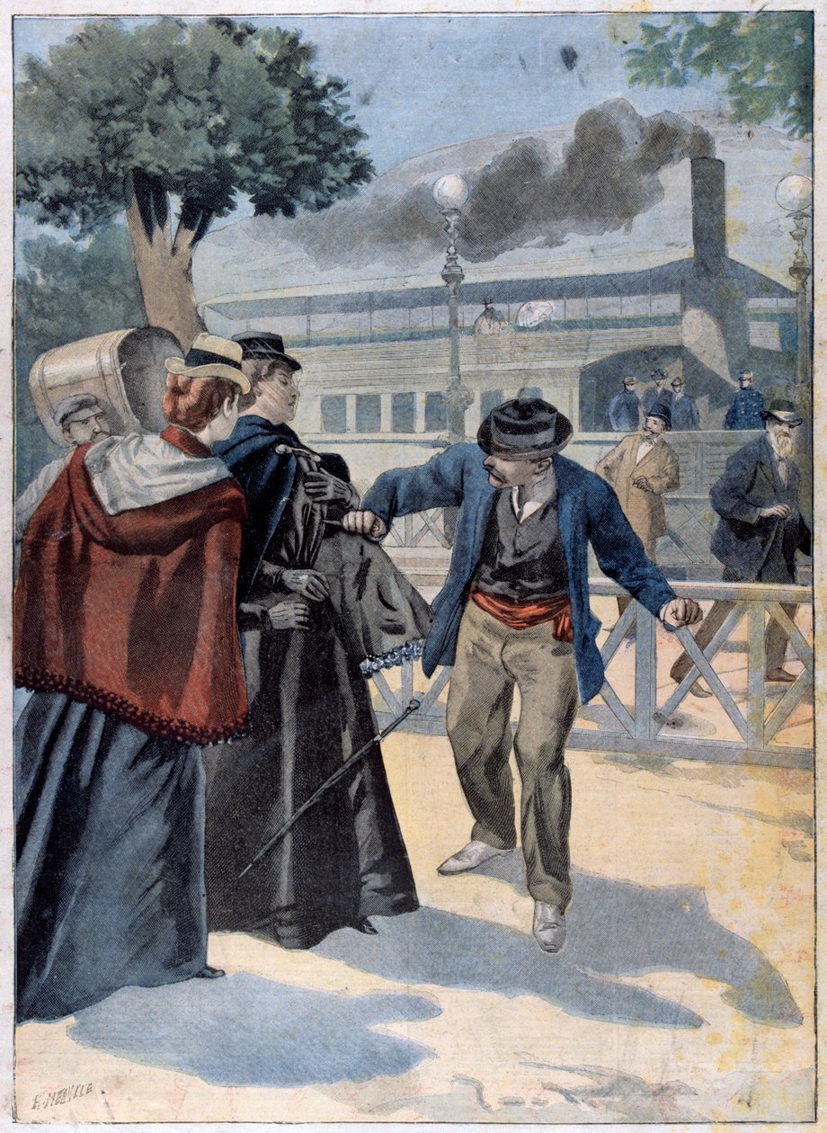 Mordet på Elisabeth av Bayern av Luigi Lucheni, 1898 av Unbekannt