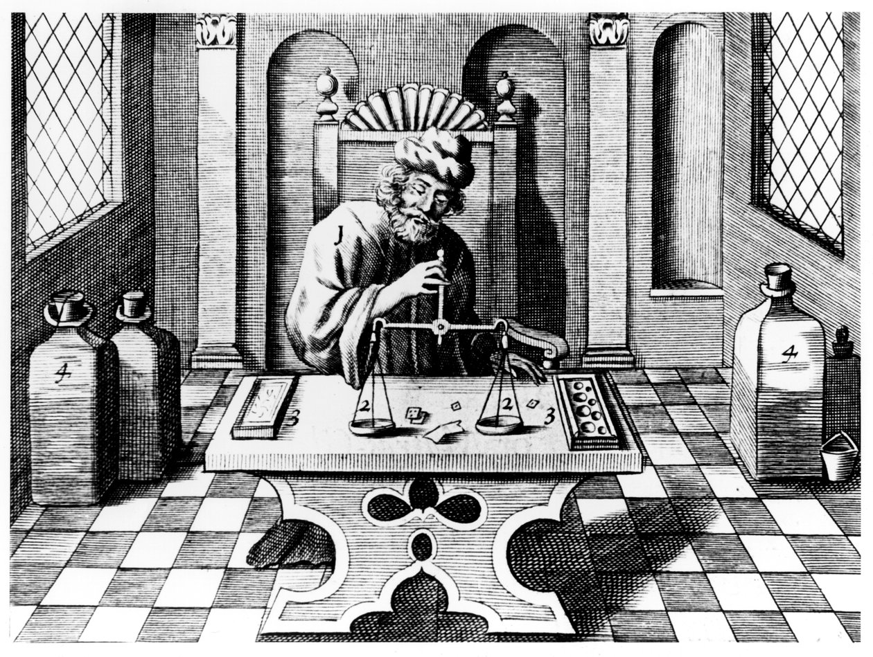 Assayer som testar prover av guld och silver, 1683 av Unbekannt