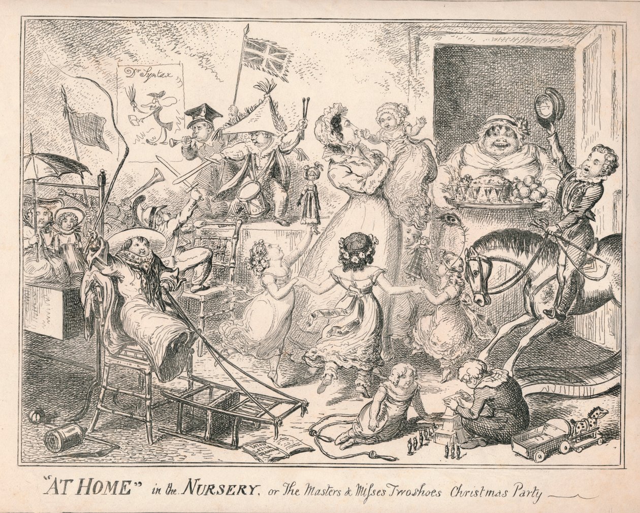 Hemma i barnkammaren, eller The Masters and Misses Two Shoes Christmas Party, 1835. av Unbekannt