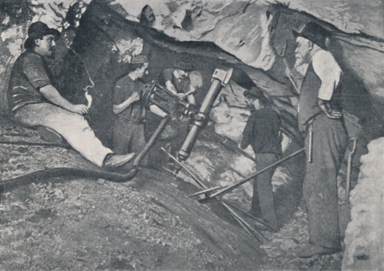 På jobbet i en viktoriansk guldgruva, 1923. av Unbekannt