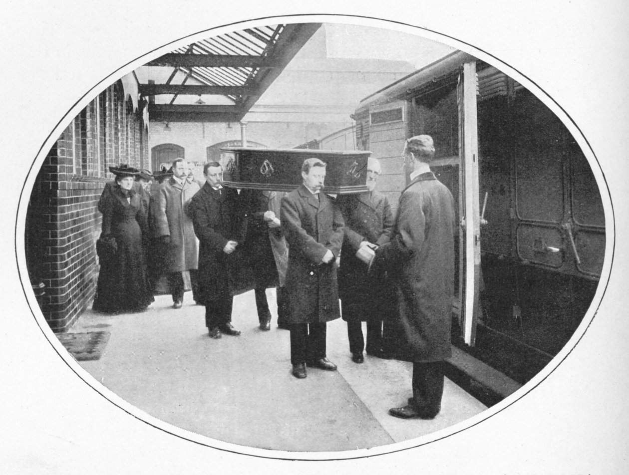 Vid Necropolis Companys station, Westminster Bridge Road, London, c1900 1903 av Unbekannt