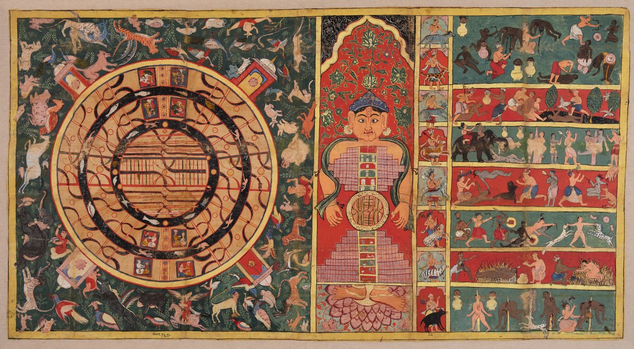 Athai-dvipa: De två och en halv kontinenterna, universum i form av en person..., 1613. av Unbekannt