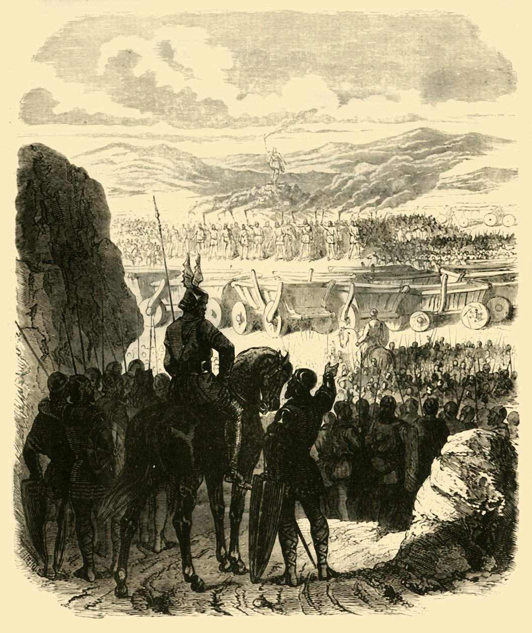 Attila på bålen, efter hans nederlag av Aetius, 453 AD, 1890. av Unbekannt