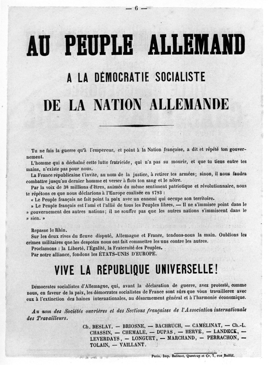 Till det tyska folket, från franska politiska affischer från Pariskommunen, maj 1871 av Unbekannt