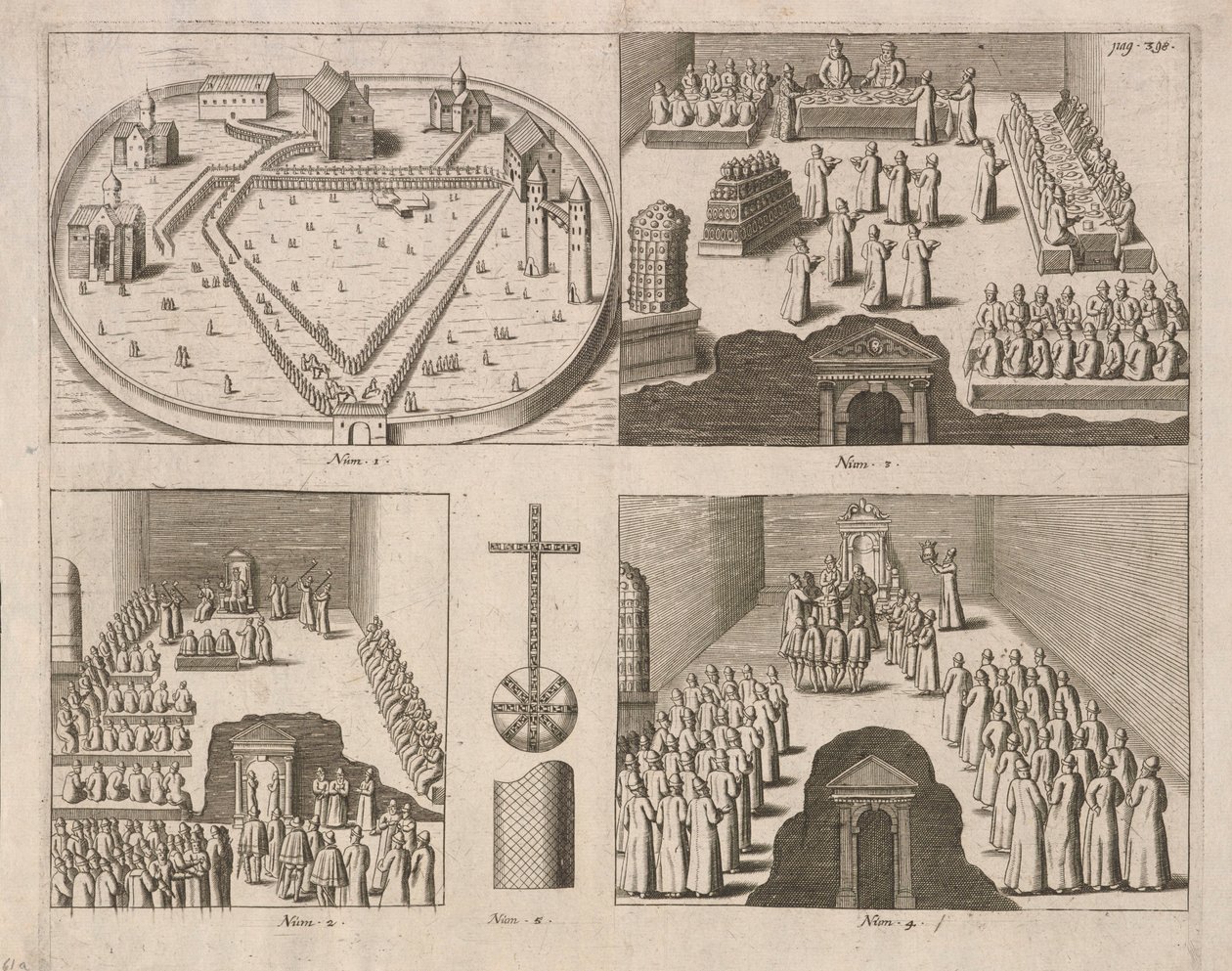 Publik på den ryska tsaren, Moskva. Utgiven av Jacob Ulfeldt, 1578. av Unbekannt