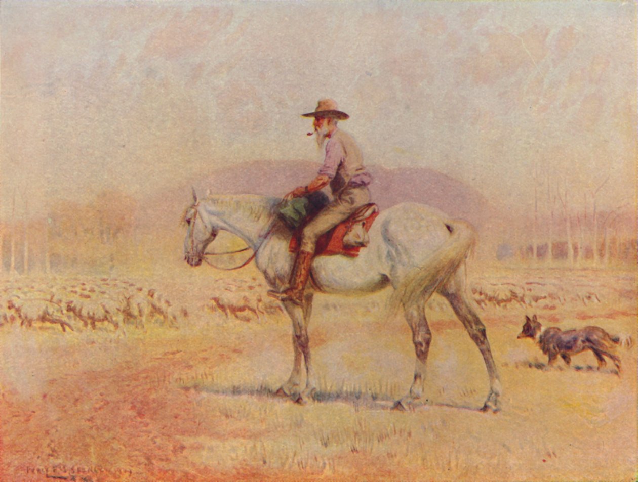 Australisk fårfarmer, 1924 av Unbekannt