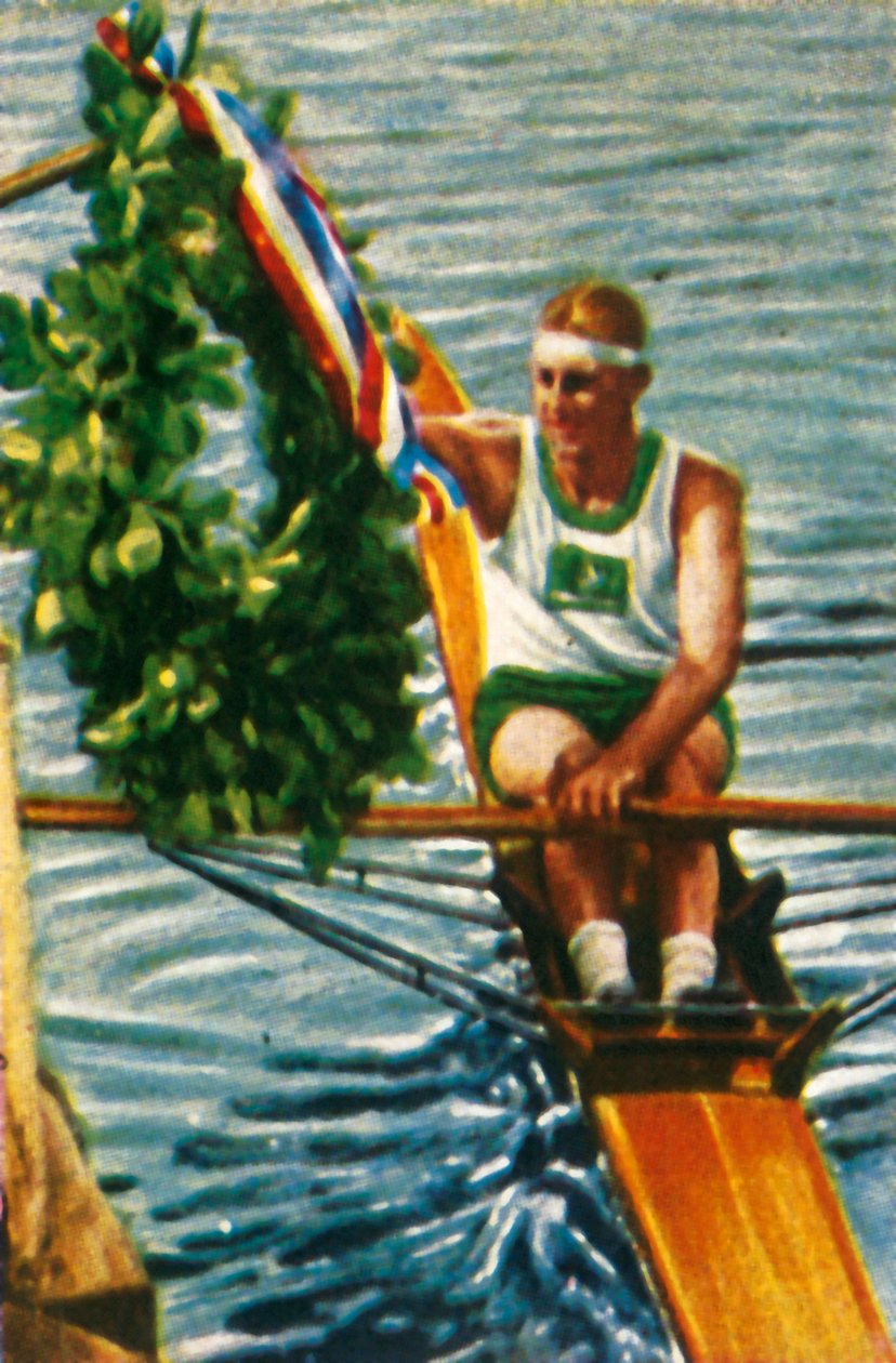 Den australiensiske roddaren Bobby Pearce vinner singelsculler 1928. av Unbekannt