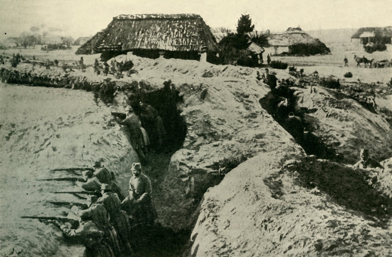 Österrikiska skyttegravar i Karpaterna, första världskriget, c1915, c1920. av Unbekannt