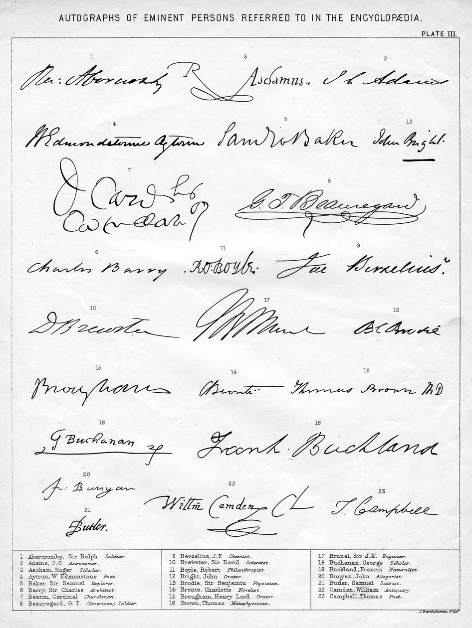 Autografer av framstående personer, 1800-talet av Unbekannt