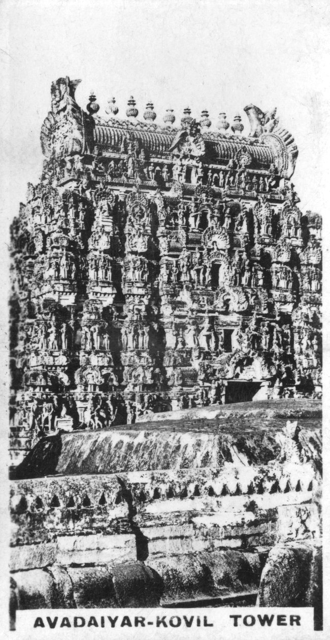 Audaiyar-Temple Tower, Avadayarkoil, Tamil Nadu, Indien, ca av Unbekannt