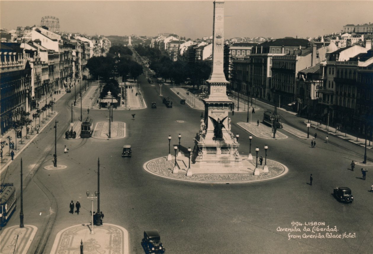 Avenida da Liberdade, Lissabon, Portugal, c1936 av Unbekannt