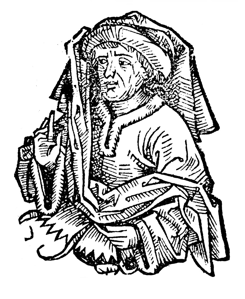Averroes Ibn Rushd 1126-1198, framstående medeltida islamisk filosof, 1493 av Unbekannt