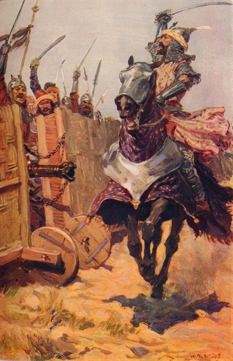 Baber hejar på sina trupper, c1526 c1912 av Unbekannt