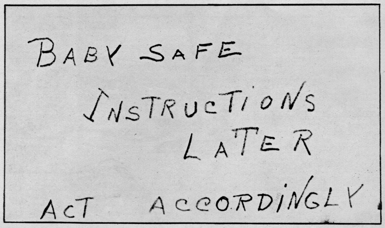 Baby Safe Instructions Later Act Then, 1932, 1938 av Unbekannt