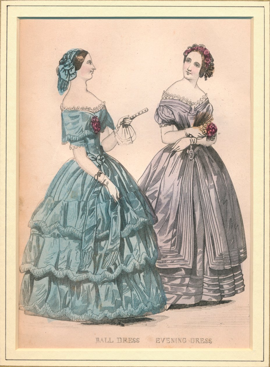 Bollklänning & aftonklänning, 1800-tal. av Unbekannt