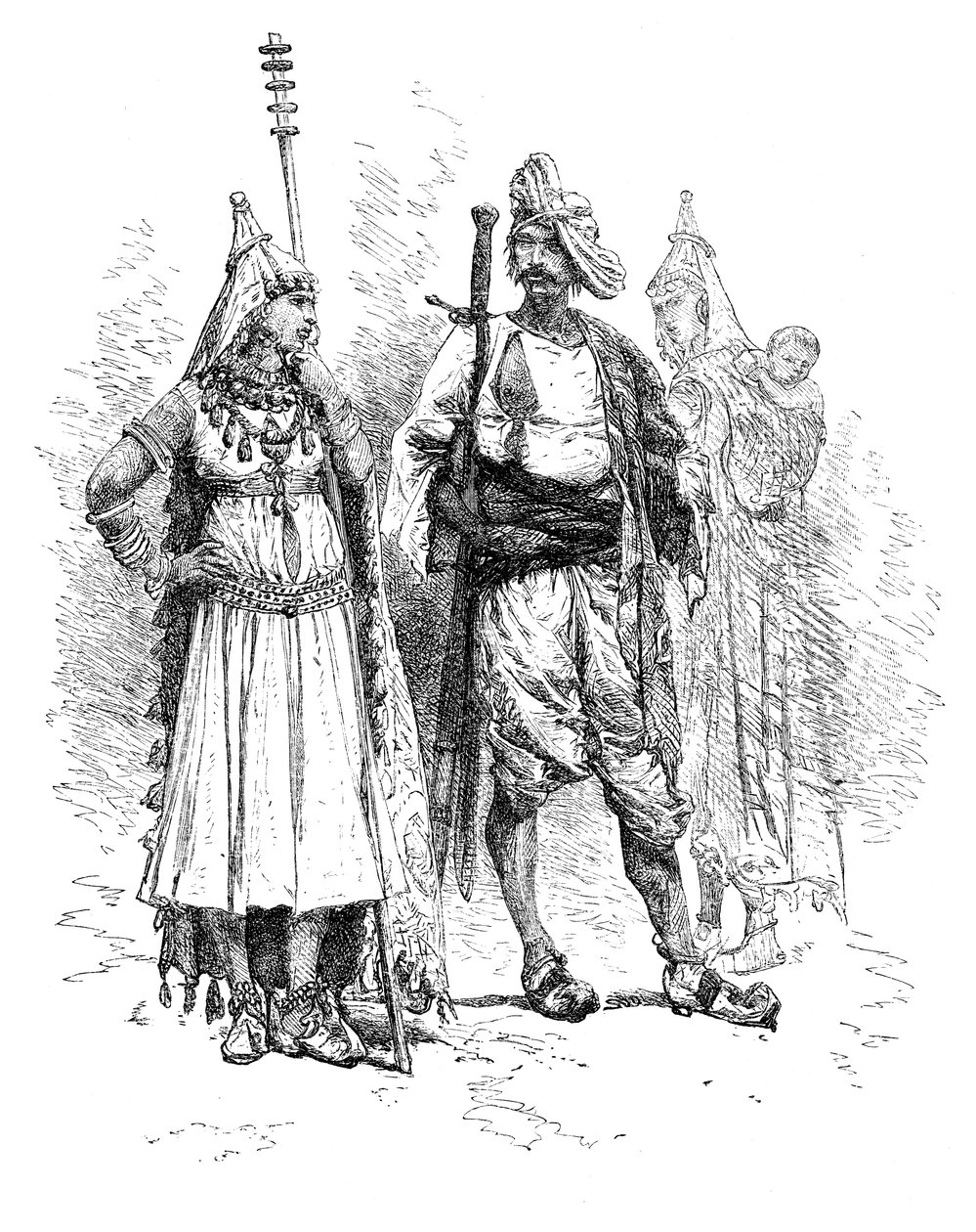 Banjari män och kvinnor, Orissa, Indien, 1895 av Unbekannt