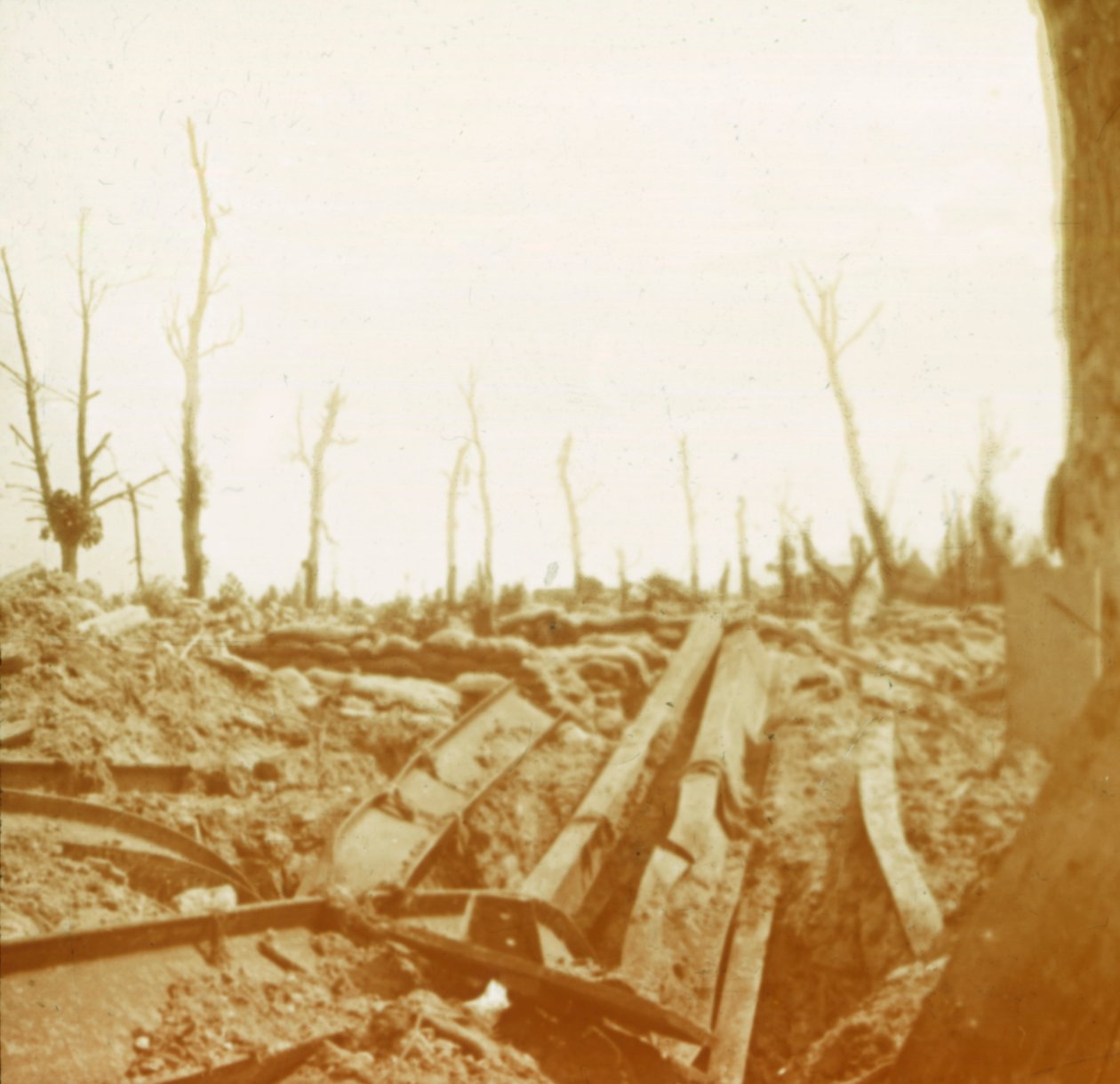 Banken av floden Yser, Diksmuide, Belgien, c1914-c1918 av Unbekannt