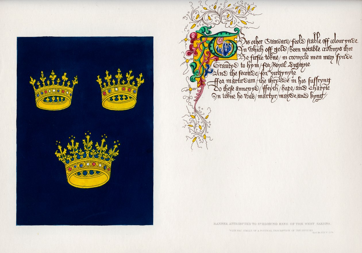 Banderoll och dikt, c1400-talet, 1840 av Unbekannt