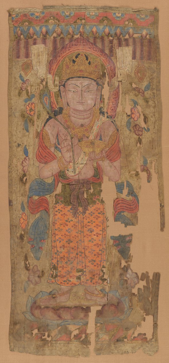 Banderoll med Bodhisattva, möjligen Mahamayuri, 900-1000-talet. av Unbekannt