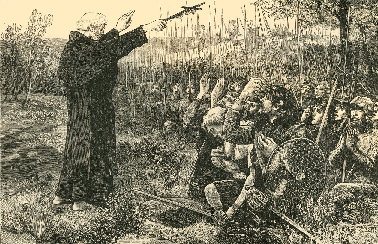 Bannockburn: The Abbot of Inchaffray Blessing The Scots Before The Battle, 1314, 1890. av Unbekannt