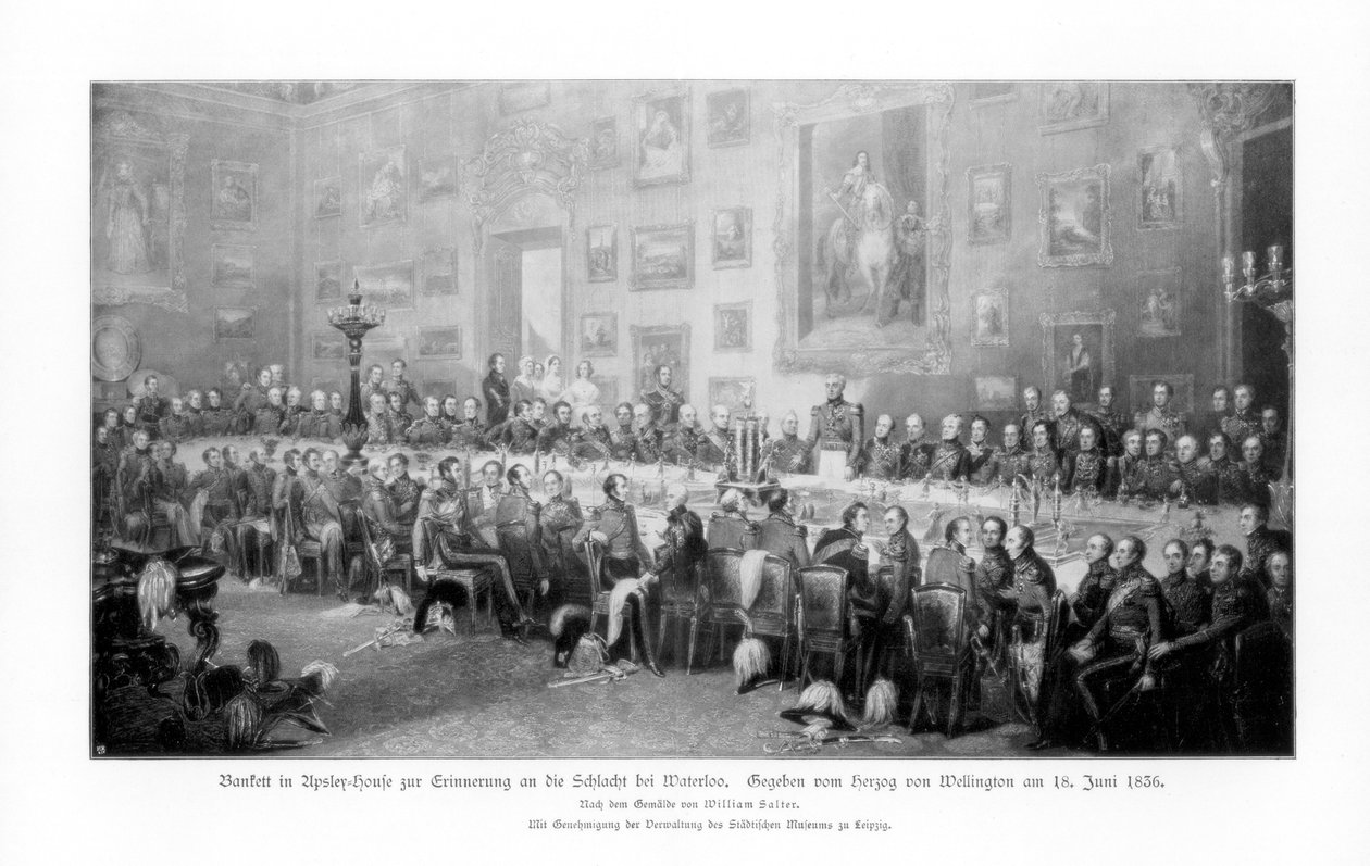 Bankett till minne av segern i Waterloo, 1836 1900 av Unbekannt