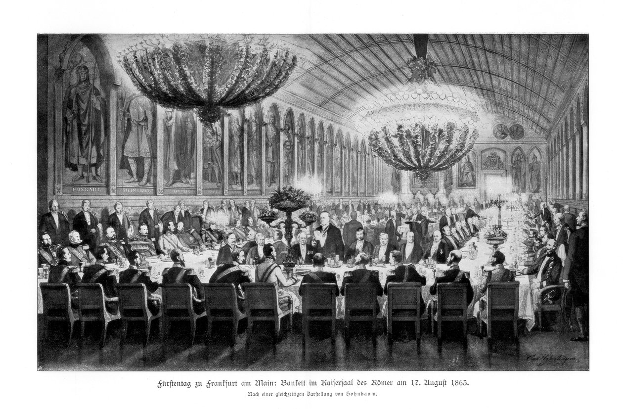 Bankett i Emperors Hall, Römer, Frankfurt, 17 augusti 1863, 1900 av Unbekannt