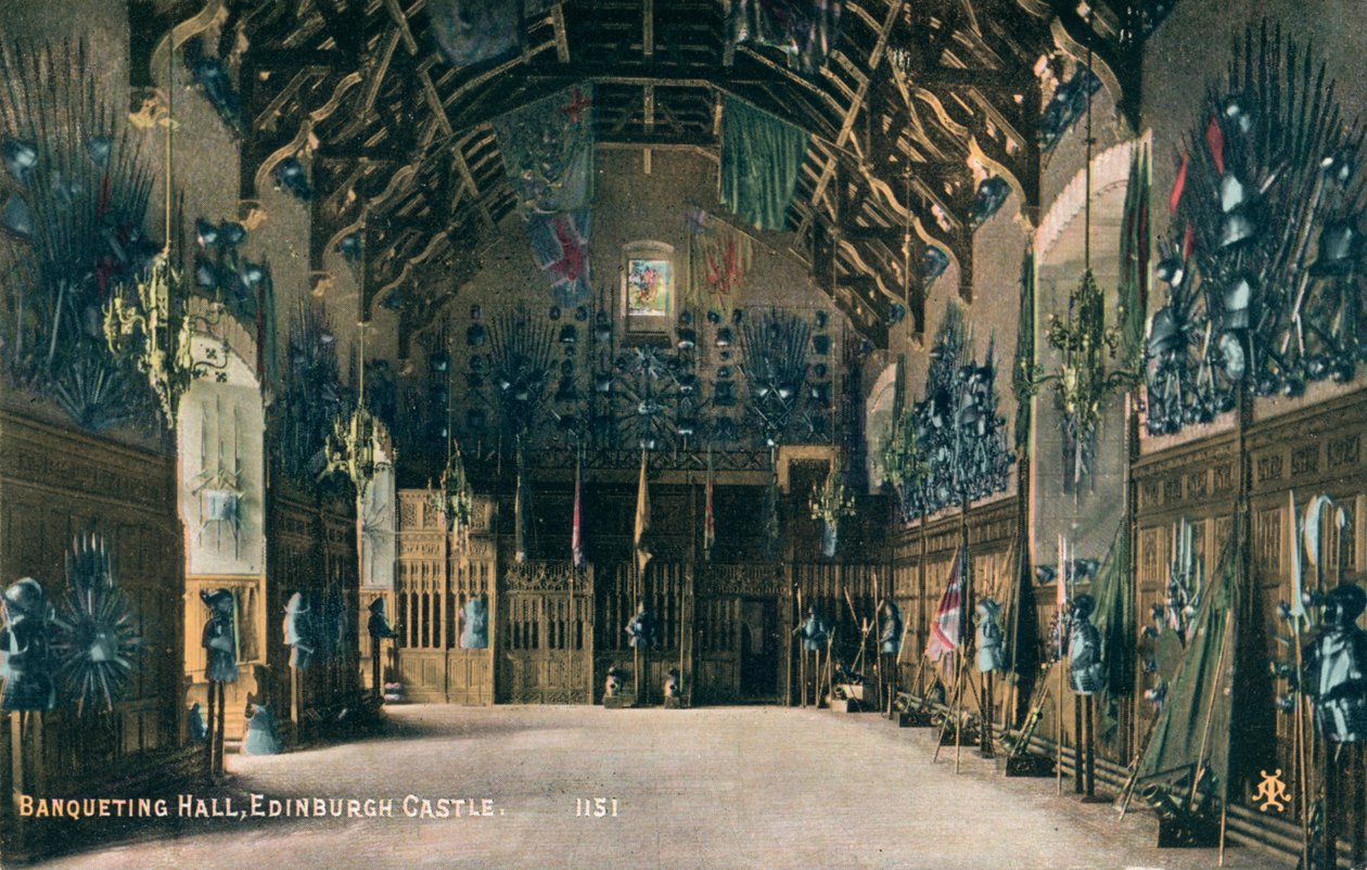 Bankettsal, Edinburgh Castle, c1930 av Unbekannt