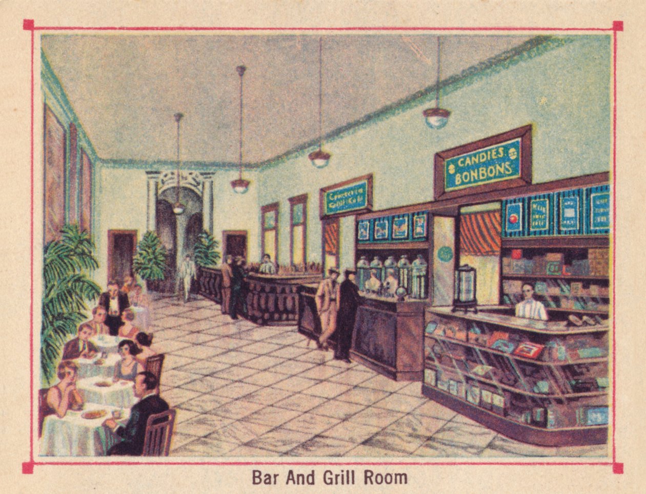 Bar and Grill Room - Hotel Florida - Havanna - Kuba, c1910 av Unbekannt