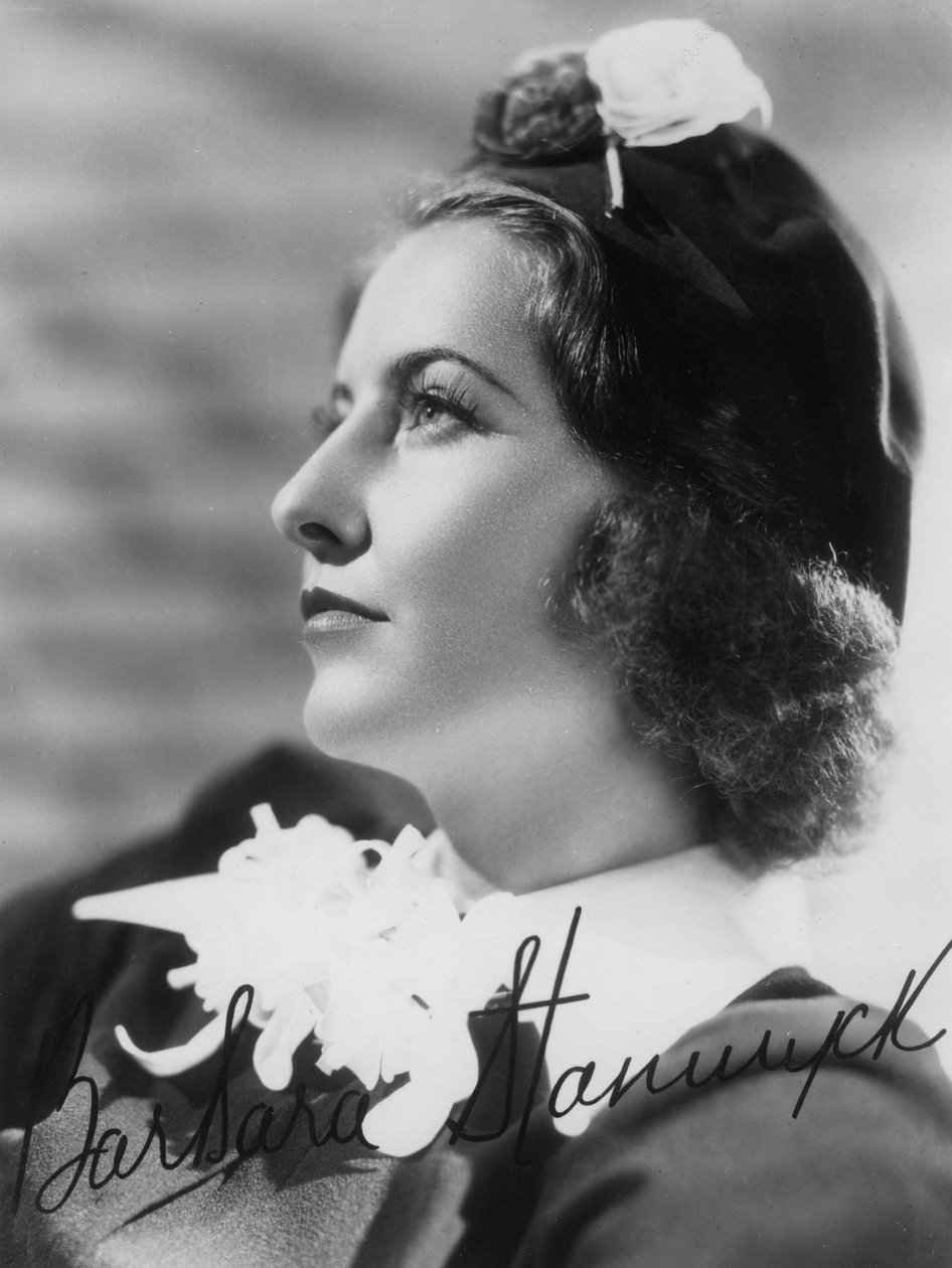Barbara Stanwyck 1907-1990, amerikansk skådespelerska, ca 1930-talet av Unbekannt