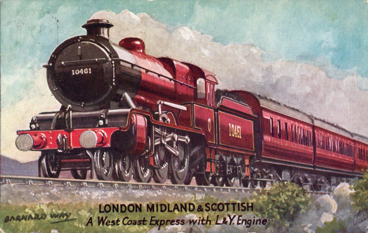 Barnard Way - London Midland & Scottish, en West Coast Express med L&Y Engine, 1933. av Unbekannt