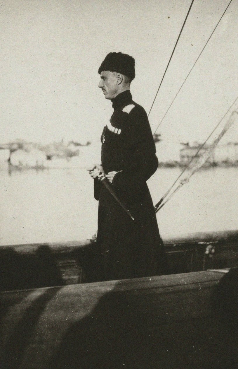 Baron Pjotr Nikolajevitj Wrangel på yachten Lucullus. Lemnos, 1921. av Unbekannt