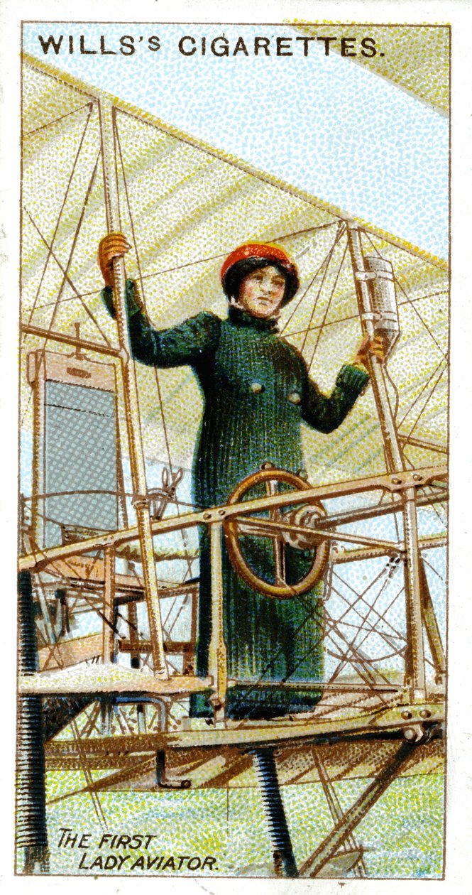 Baronessan Raymonde Delaroche, första kvinna som innehade pilotcertifikat, 1909 av Unbekannt