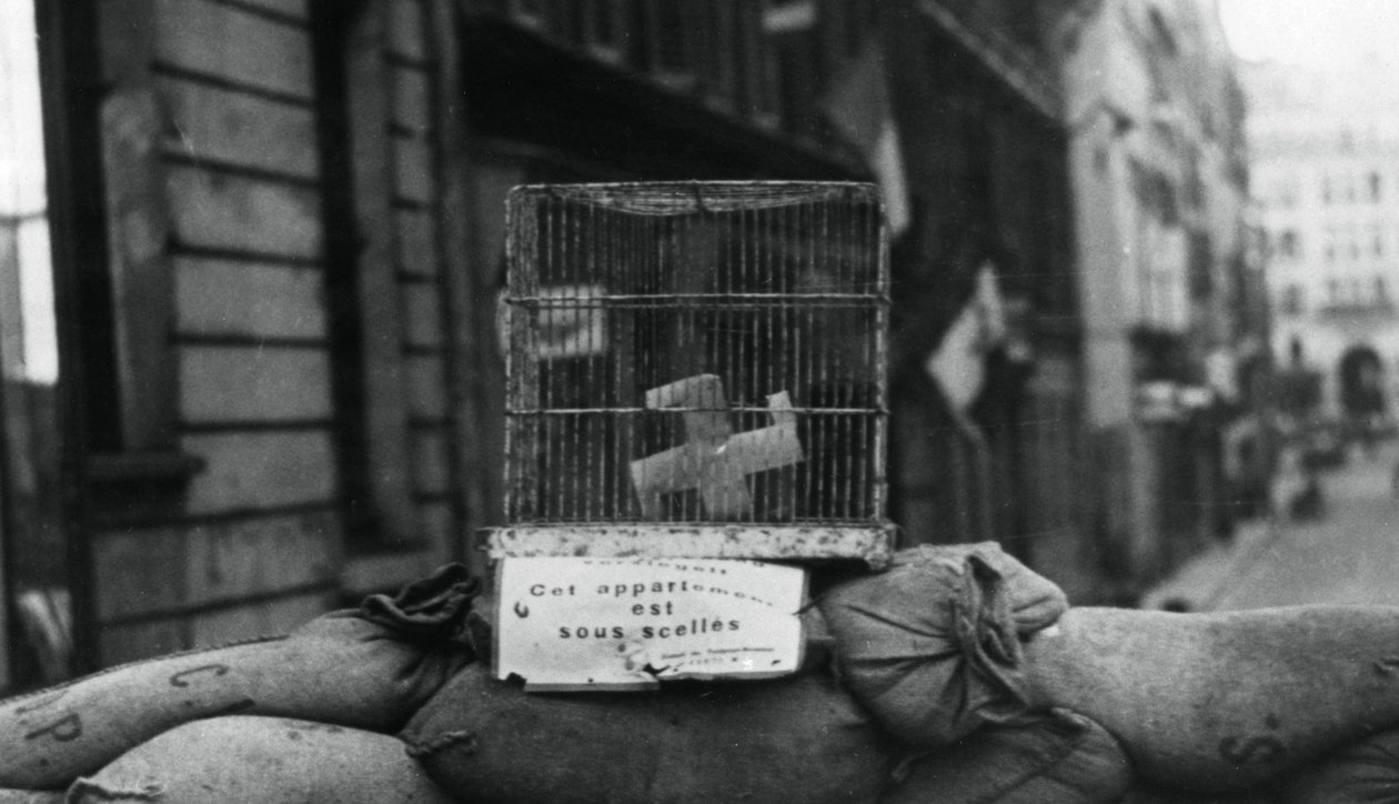 Barrikad på Rue de Chateaudun, Paris befrielse, augusti 1944 av Unbekannt