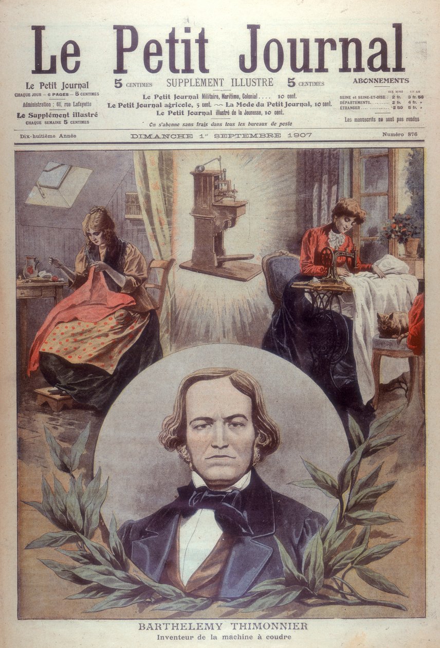 Barthelemy Thimonnier, fransk 1800-talsuppfinnare, [1907] av Unbekannt