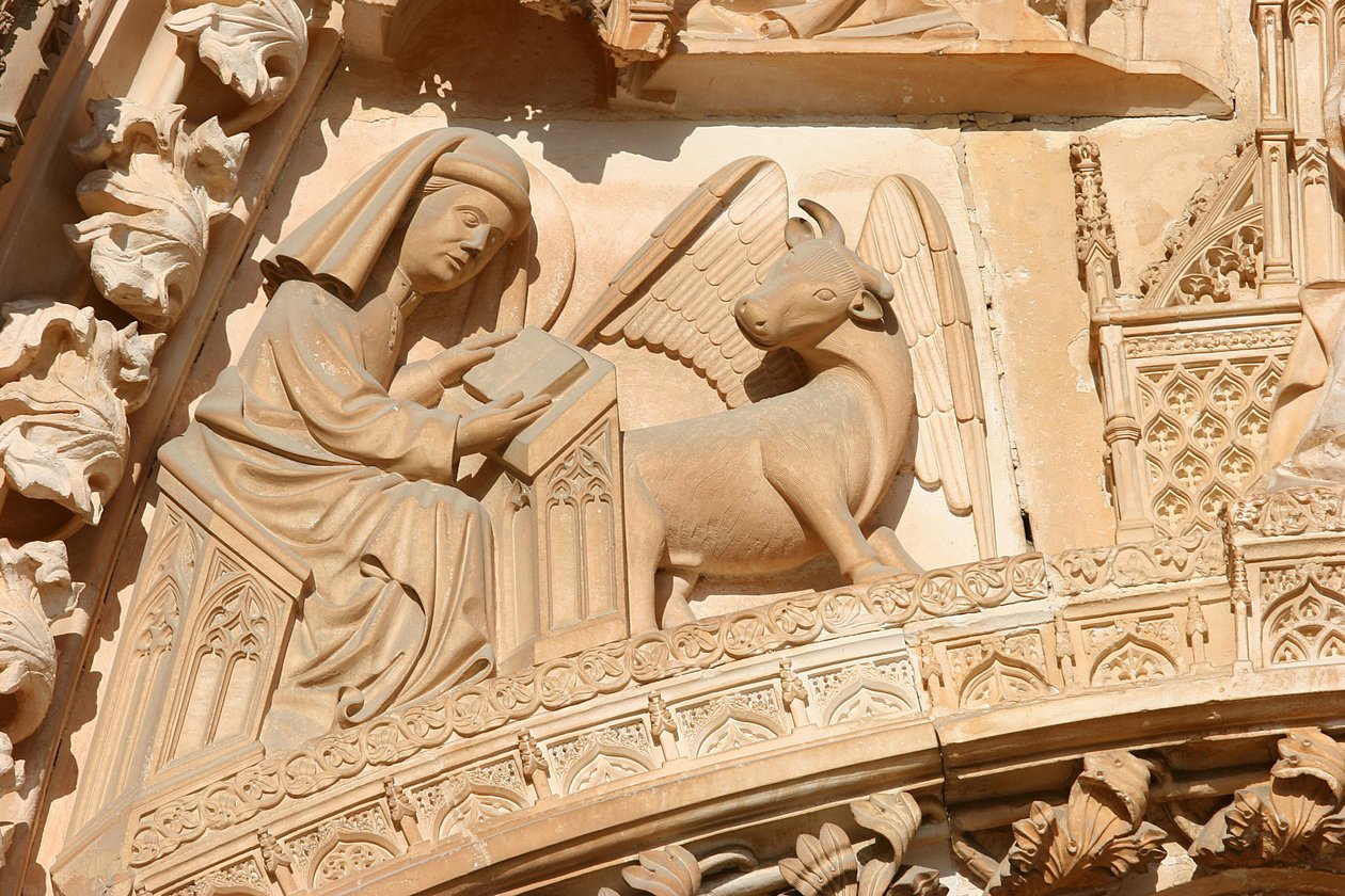 Batalha kloster: evangelisten Luke och nötköttet, hans symbol, Batalha, Portugal av Unbekannt