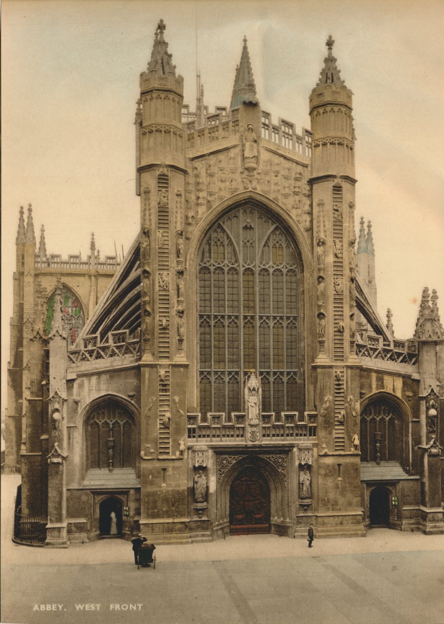 Bath Abbey, västra fronten, c1925 av Unbekannt