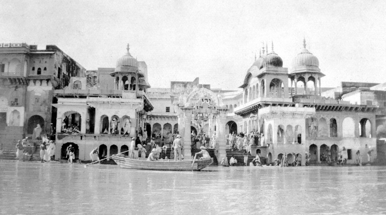 Badande ghats, Mathura, Indien, 1916-1917 av Unbekannt