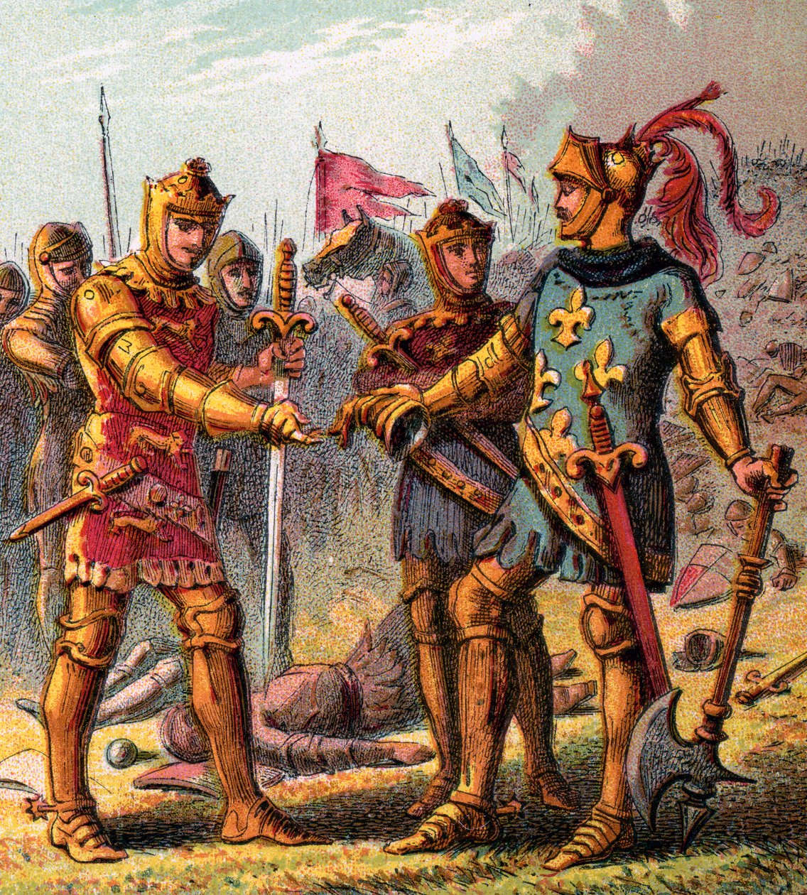 Slaget vid Poitiers, 1356, c1850 av Unbekannt