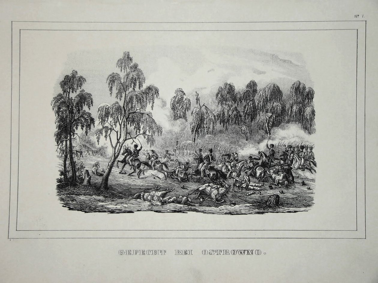 Strid mellan ryska trupper och franskt kavalleri nära Ostrovno 25-26 juli 1812 av Unbekannt