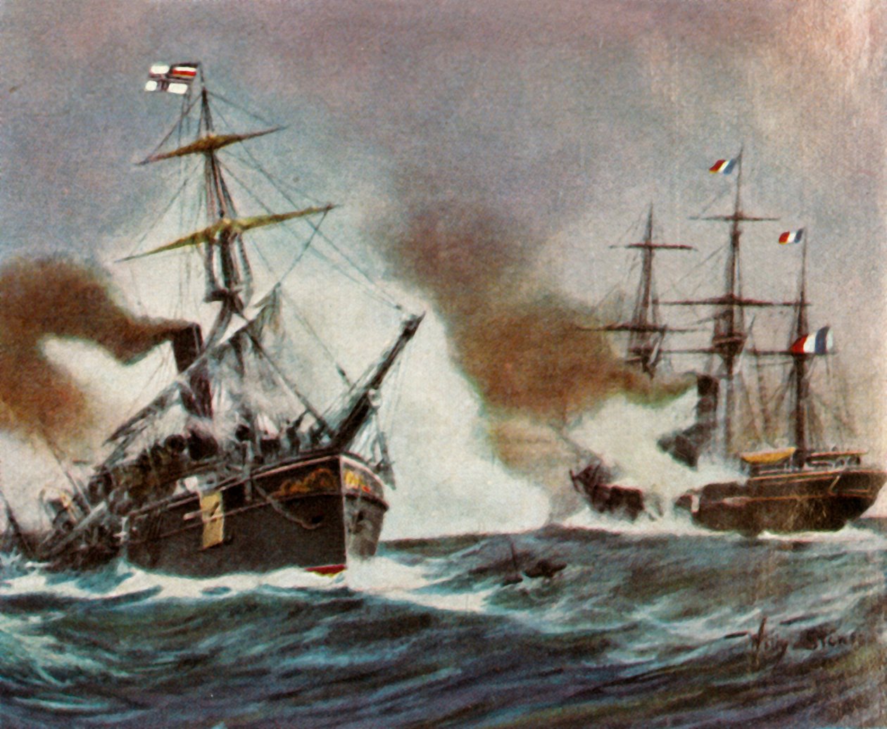 Slaget mellan Meteor och Bouvet utanför Havanna, 9 november 1870, 1936. av Unbekannt