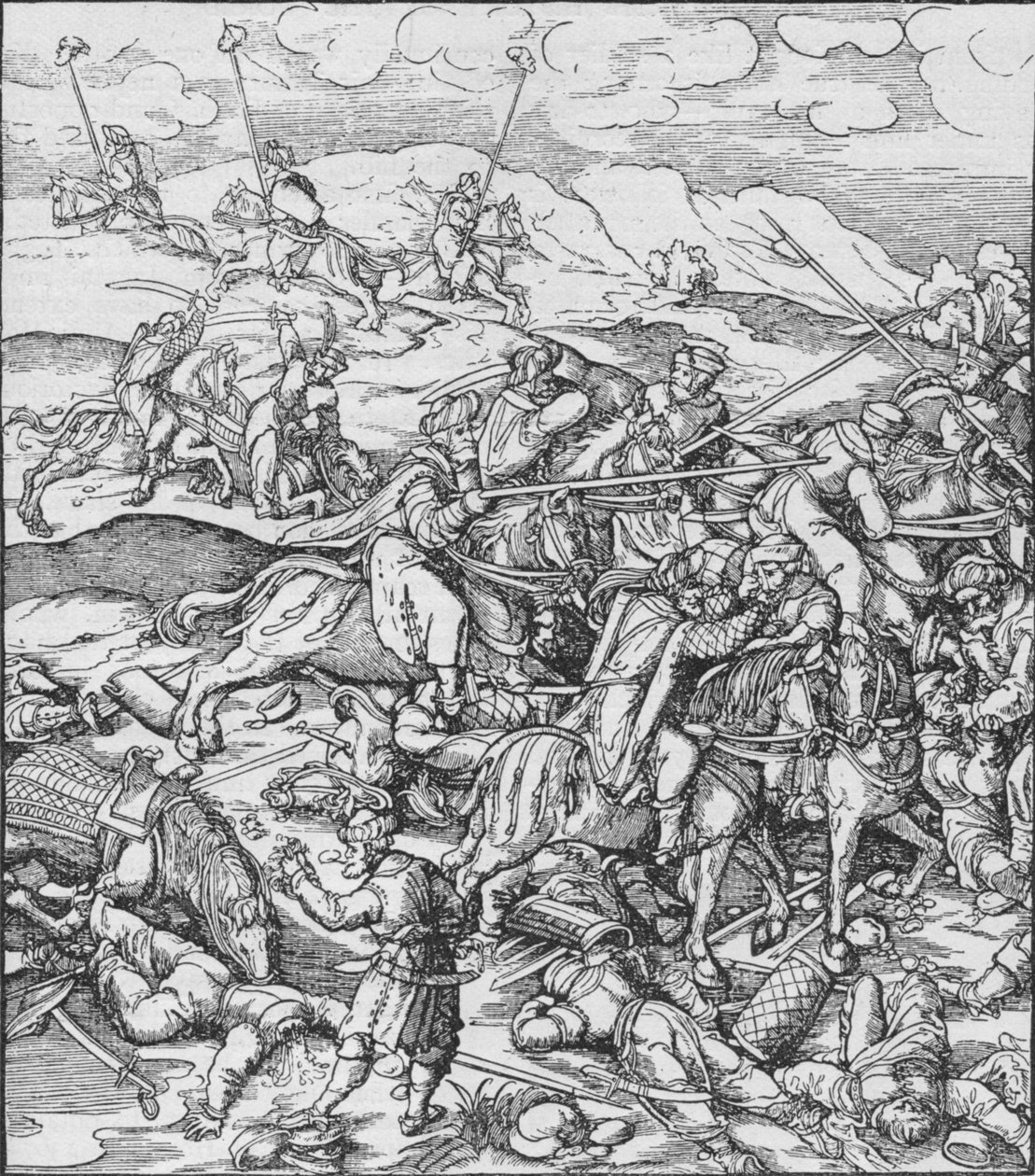 Strid mellan mongolerna under Timur och turkarna, c1400 1908 av Unbekannt