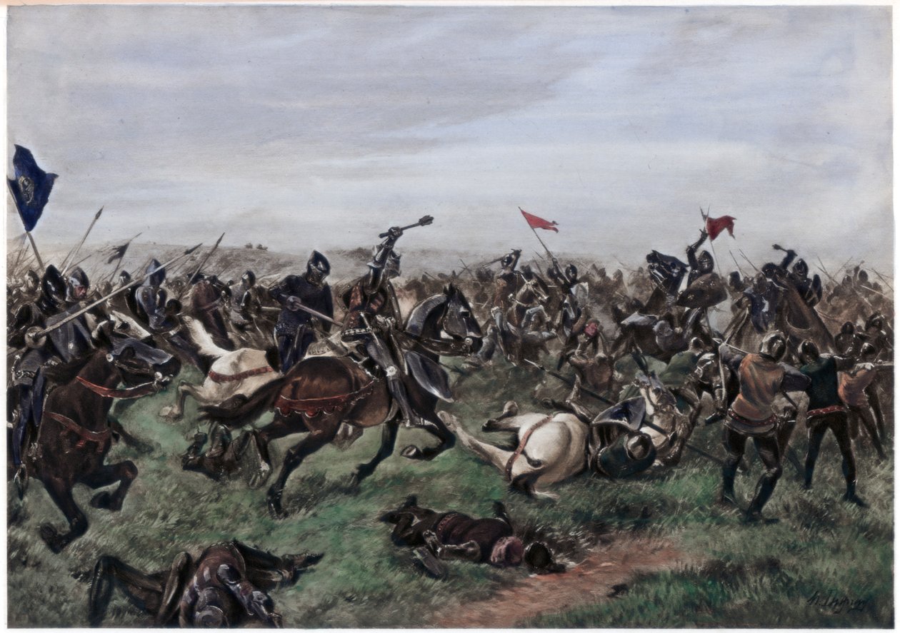 Slaget vid Agincourt, 25 oktober 1415 av Unbekannt