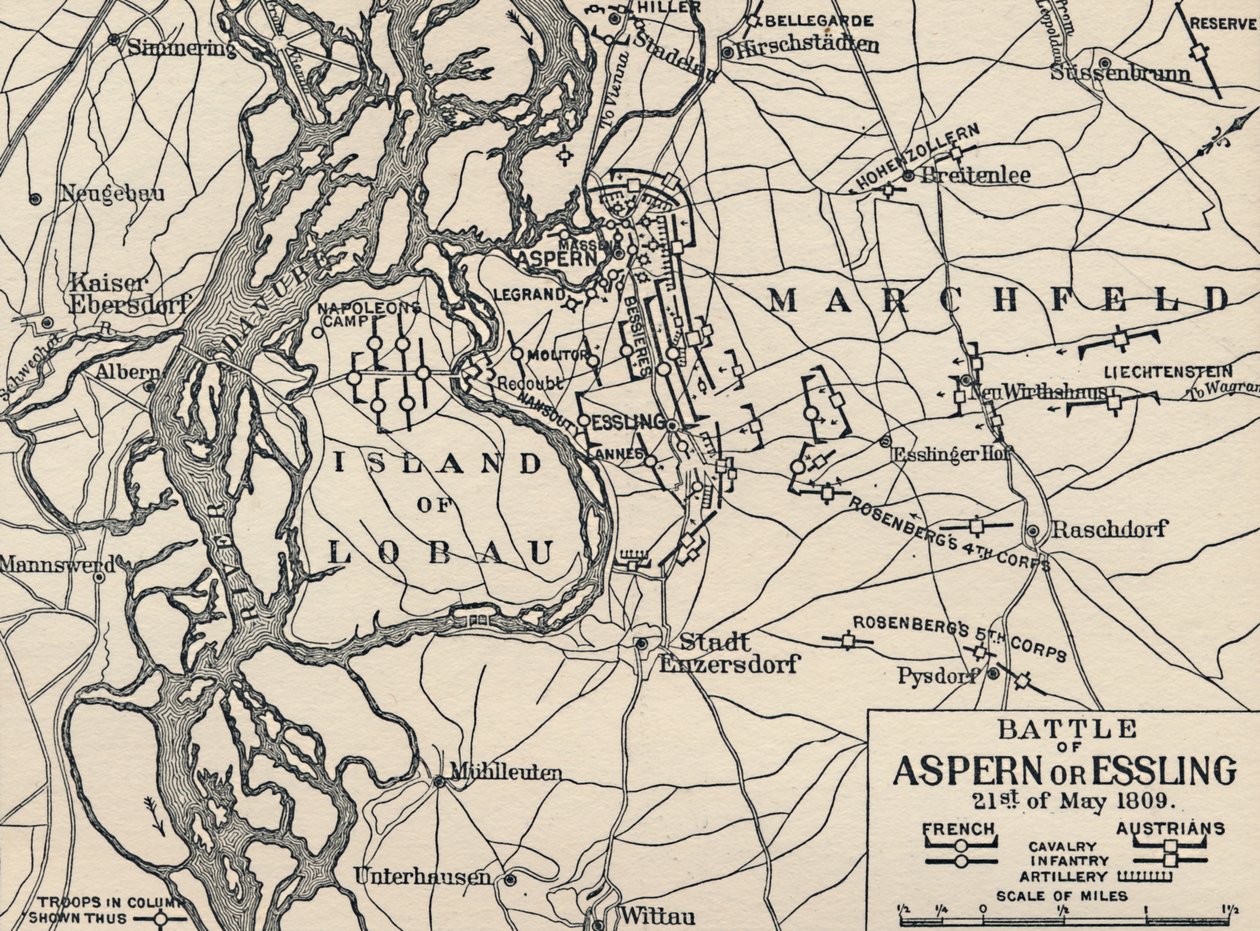 Slaget vid Aspern eller Essling, 21 maj 1809, 1896 av Unbekannt