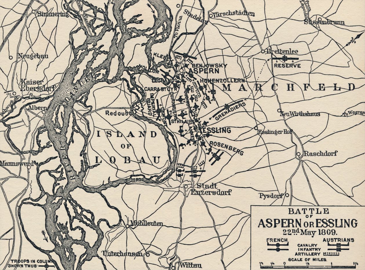 Slaget vid Aspern eller Essling, 22 maj 1809, 1896 av Unbekannt
