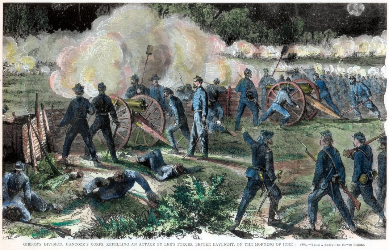 Slaget vid Cold Harbor, Virginia, amerikanska inbördeskriget, 3 juni 1864 av Unbekannt