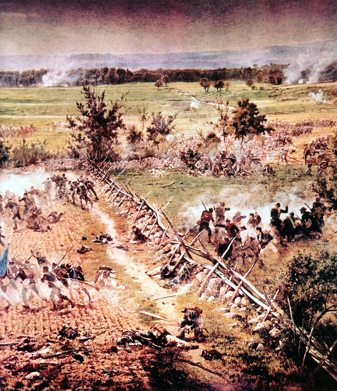Slaget vid Gettysburg, amerikanska inbördeskriget, 1-3 juli 1863 av Unbekannt