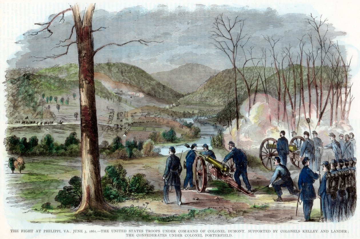 Slaget vid Philippi, West Virginia, amerikanska inbördeskriget, 3 juni 1861 av Unbekannt