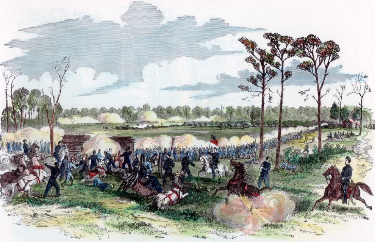 Slaget vid Shiloh, Tennessee, amerikanska inbördeskriget, 6 april 1862 av Unbekannt