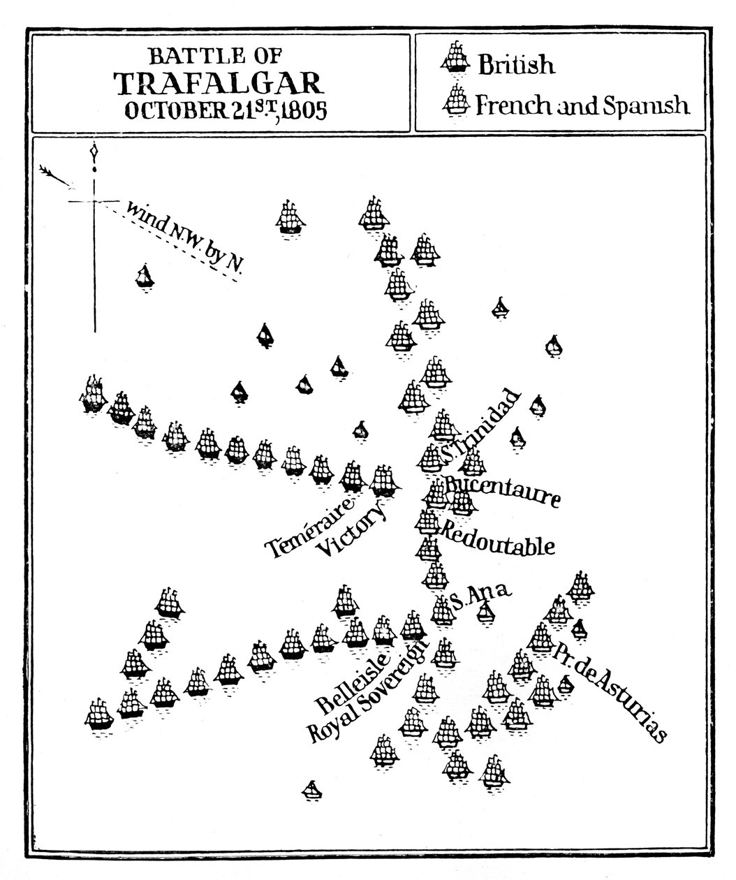 Slaget vid Trafalgar, 1805 av Unbekannt